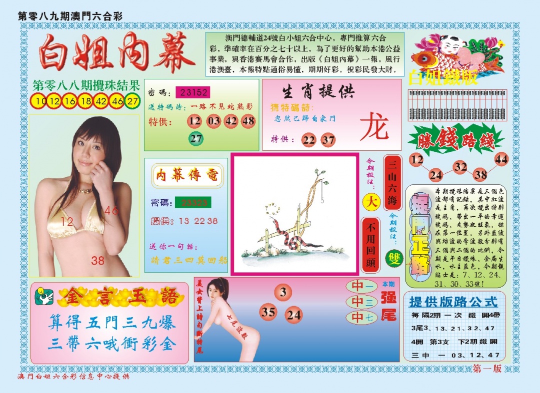 089期白小姐内幕A[图]